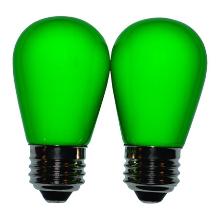 Holiday Bright Lights Led S14 Bulb 2Pk Grn S14-2PKLED-OPGR